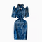 Ethnic Hollowed Blue Cheongsam Dress