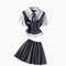 Uniform Shirt&Pleated Skirt 2Pcs