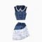 Vest&Skirt Lace Patchwork Denim 2Pcs