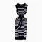 Niche Color-blocking Striped Knit Dress