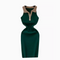 Stretchy Lapeled Knitted Halter Dress