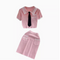 Lapel Top&Stretchy Skirt Sweetie 2Pcs