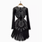 Party Beaded Fringed Black Dress