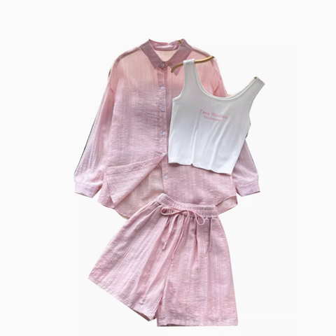 Shirt&Camisole&Shorts Sportswear 3Pcs