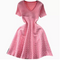 Korean Style V-neck Pink Knitted Dress