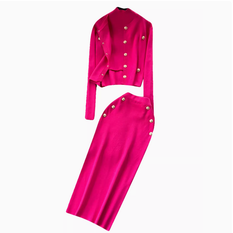 Cardigan&Vest&Hip-wrapping Skirt 3Pcs