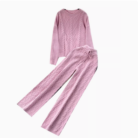 Twisted Sweater&Draped Trousers 2Pcs