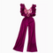 Niche Hollowed Ruffle Trim Jumpsuits