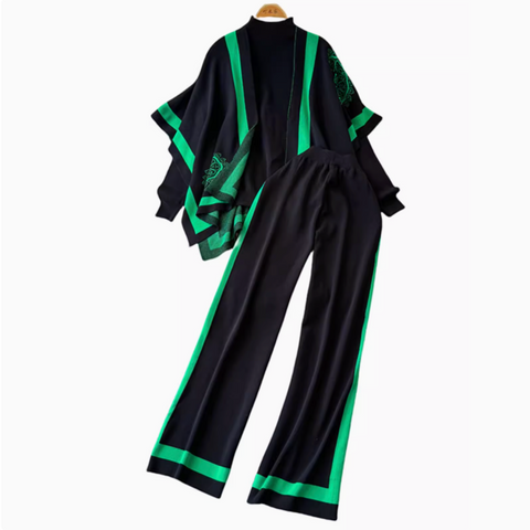 Cardigan&Sweater&Trousers Knitted 3Pcs