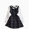 Faux Two-pieces Tweed Plaid Dress