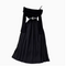 Asymmetric Ruffled Slip Black Dress