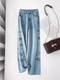 Ethnic Floral Embroidered Straight Jeans