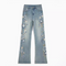 Flower Side-Embroidered Straight Jeans