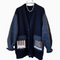 Denim Patchwork Knitted Black Jacket