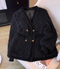 High-end Black Furry Lambswool Coat