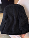 High-end Black Furry Lambswool Coat