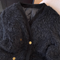 High-end Black Furry Lambswool Coat