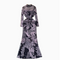 Turtleneck Printed Thin Mesh Dress