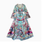 Courtly Floral Printed V-neck Dress