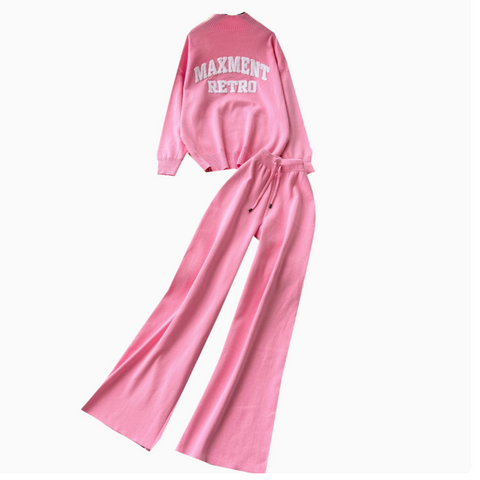 Monogrammed Sweater&Trousers Casual 2Pcs