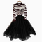 Mesh Patchwork Striped Sweater Dress