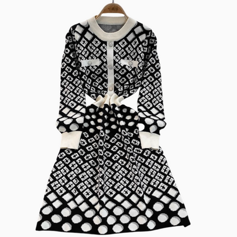 Fancy Knitted Waist-slimming Dress