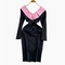 Color Blocking Collar Black Dress