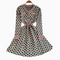 Lozenge Printed V-neck Jacquard Dress