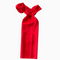 Asymmetric Puffy Sleeve Red Dress