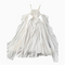 Niche Pleated White Satin Slip Dress