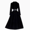 Vintage Single-breasted Black PU Dress