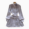 High-end Pleated Satin Shirt Dress