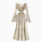 Courtly Draped Neckline Fishtail Dress