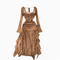 Niche Flared Sleeve Ruffled Dress