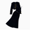 Cardigan&Fishtail Black Dress Velvet 2Pcs