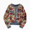 Floral Jacquard Denim Patchwork Jacket