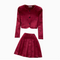 Embroidered Cardigan&Pleated Skirt 2Pcs