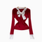 High-end Lace Bow Bottoming Knitwear