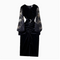 Embroidered Mesh Patchwork Velvet Dress