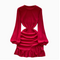 Solid Color Ruffled Knitted Dress