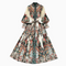 Courtly Stand Collar Floral Chiffon Dress