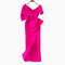 Asymmetric Bow Hip-wrapping Satin Dress