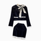 Bow-tie Cardigan&Skirt Velvet 2Pcs