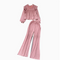 Sweetie Ruffled Top&Wide-leg Trousers 2Pcs