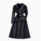 Vintage Lapeled Black Trench Coat