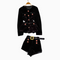 Black Suede Cardigan&Shorts 2Pcs