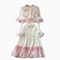 Ruffled Cape&Mesh Floral Dress 2Pcs