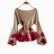 3d Rose Decorated Khaki Sweater