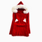 Furry Hooded Red Knitted Dress