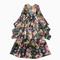 Courtly Colorful Floral Chiffon Dress